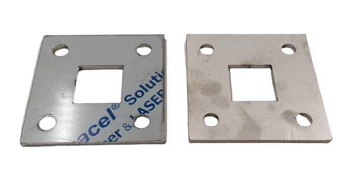 Ankerplatte 100x100x5mm V2A geschliffen Mittelloch 40 x 40mm