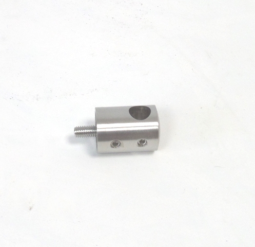 Edelstahl Querstabhalter für Stab Ø12mm Anschluss flach