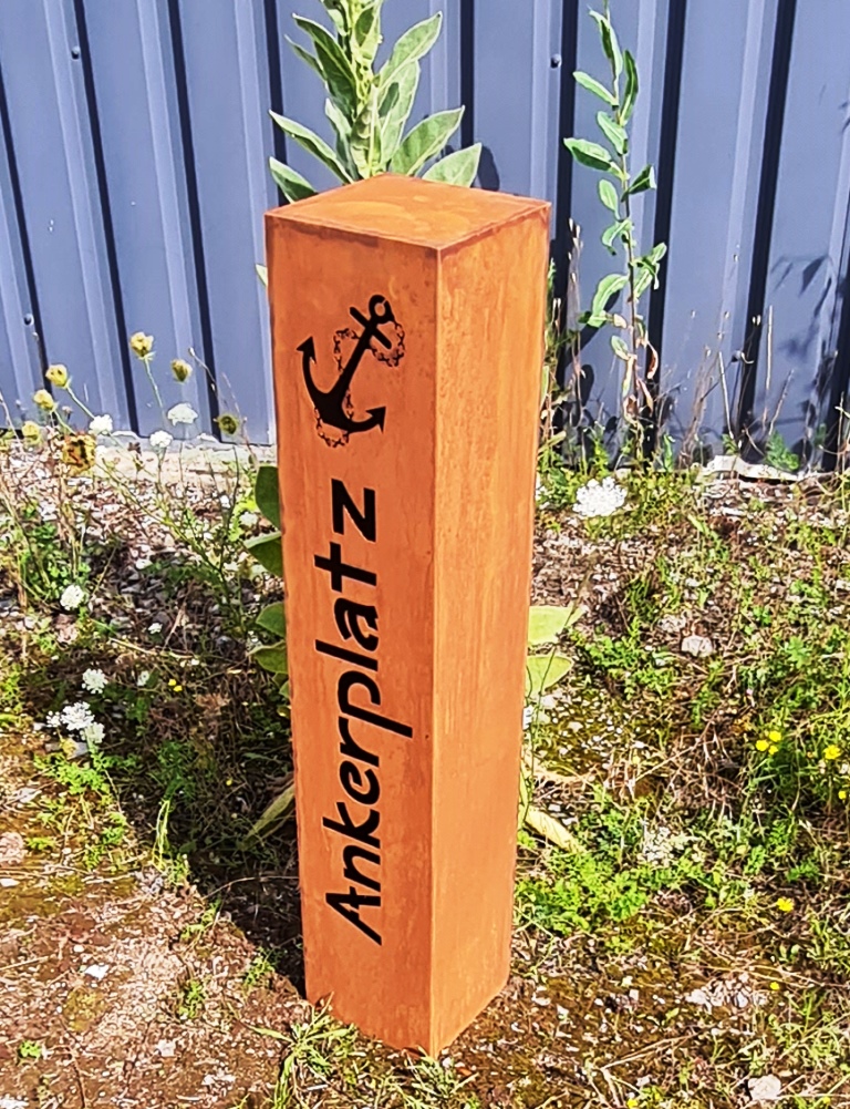 Edelrost Säule Ankerplatz