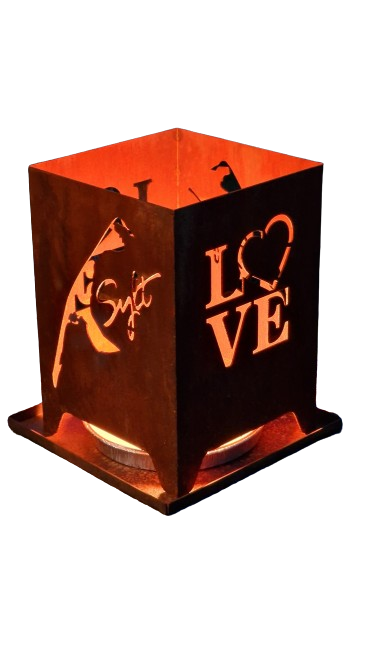Mini - Feuerkorb Love -Sylt-Insel inkl. Partylicht